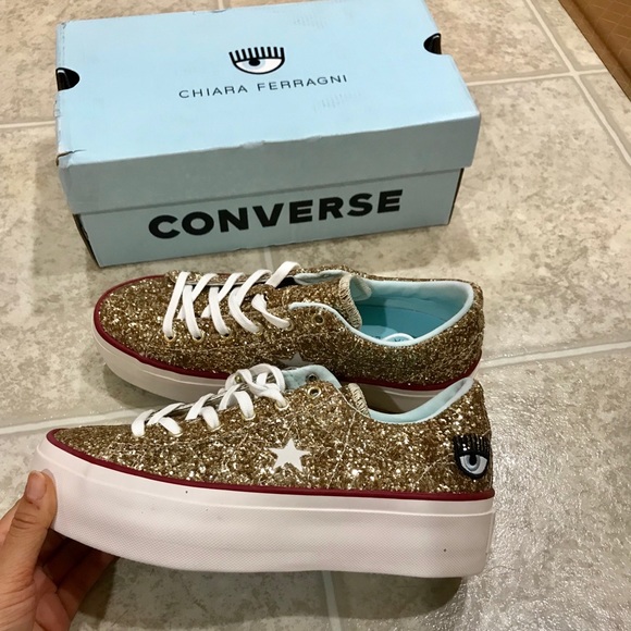 converse chiara ferragni gold